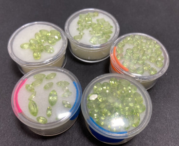 Beautiful Peridot Gems Various Cuts. Perfect Jewelry Making Or Collecting