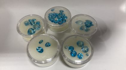 Beautiful Natural Aquamarine Gems Various Cuts. Perfect For Jewelry Making Or Collecting