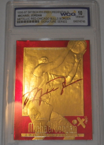 Michael Jordan Signed and Graded Card, 23k Gold Card. NOT AUTHENTICATED