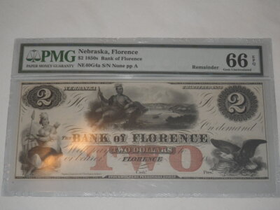 PMG 66 $2 Dollar 1856 Note, NOT AUTHENTICATED