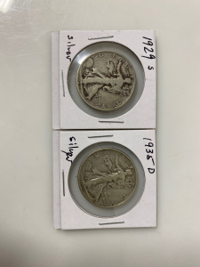 1929 S/ 1935 D Liberty Half Dollars