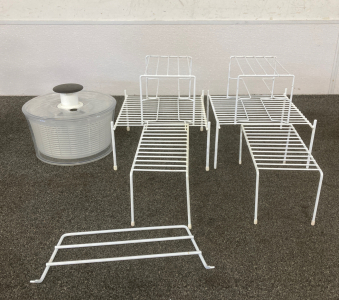 Salad Spinner And Metal Storage Racks