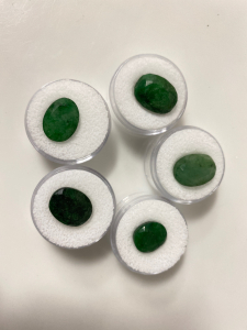 (5) Cut and Faceted Brazilian Emerald Stones