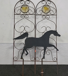 Horse and (2) Dragonfly Yard Stands