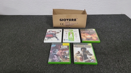 (3) Original Xbox Games and (2) Wii Games