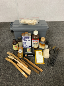 Ammo Box With Gun Cleaning Supplies
