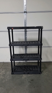 Black 4 Tier Plastic Shelving Unit