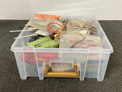 Tote With Assorted Model Airplane Parts