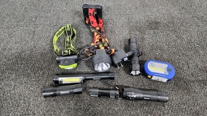 Bag Of Headlamps & Flashlights