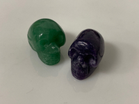 Emerald and Amethyst Crystal Skulls