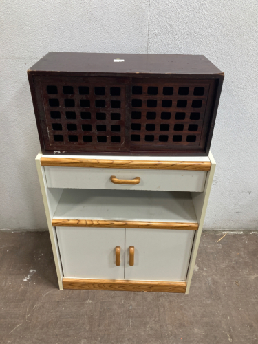 Side table with see through book shelf