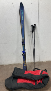 Skis With Poles And L.L. Bean Carrying Bag