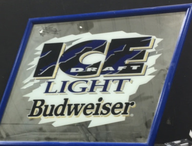 Ice Draft Light Budweiser Mirror 22”x25”