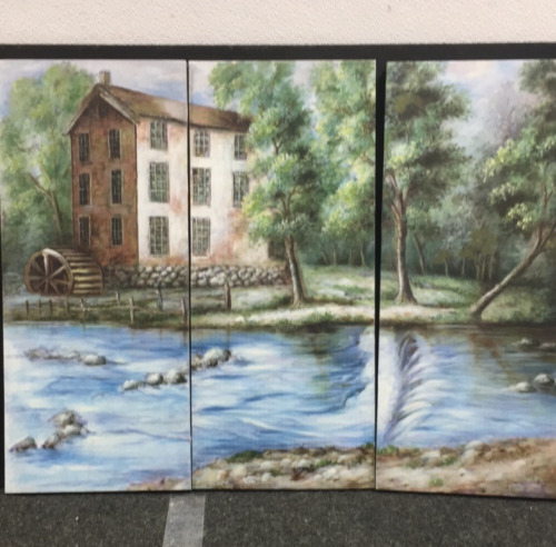 3 pc House Scenery Painting On Canvas