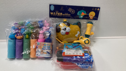 (4) Packs Of Water Blasters, Rocket Launcher And Water Gun Backpack