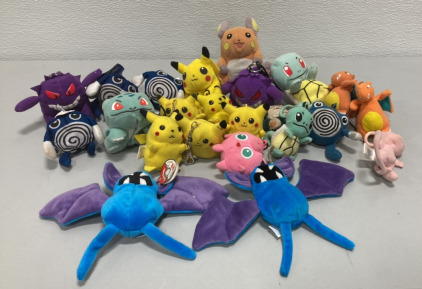 (20) Pokémon Collectible Stuffed Toys and Keychains