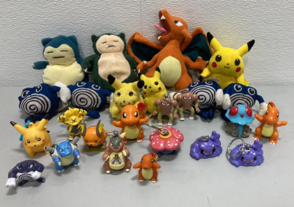 (25) Pokémon Collectible Stuffed Toys and Keychains