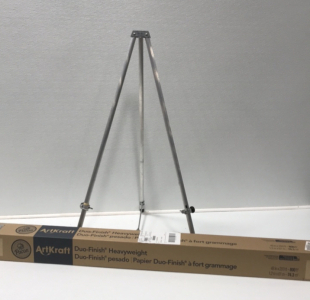 (1) 35” Presentation Tripod w/ Adjustable Arms (1) Partial Roll 48”x200’ Black Heavy Weight Paper