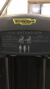 (1) TechnoGym Leg Extension Weight Machine