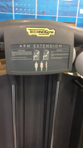 (1) TechnoGym Arm Extension Weight Machine