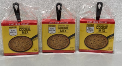 (3) Nestle Toll Hourse Cast iron Skillet Chocolate Chip Cookie Mix