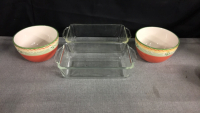 Glassware - (2) Mixing Bowls - (2) Bread Pans