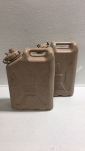 (2) 5-Gallon US Plastic Jerry Can Water Jugs