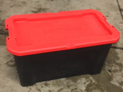 Craftsman 40-Gallon Storage Container Full Of Various Electrical Supplies