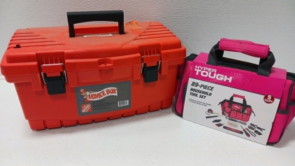 19" Tool Box And Hyper Tough House Hold Tool Set