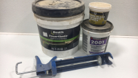 Bostik Power Elastic Flooring Adhesive, Vinyl Adhesive, Stucco Patch, Caulk Gun