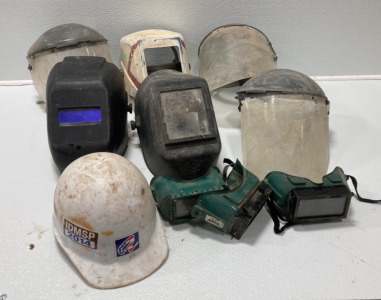 (6) Welding Shields (3) Eye Goggles (1) Hard Helmet