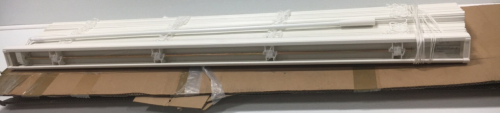 (2) White Faux Wood Blinds