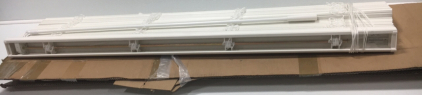 (2) White Faux Wood Blinds