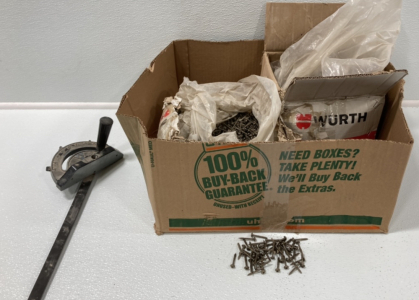 (2) box’s of screws and tool for miter saw