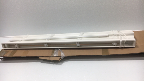 (2) White Faux Wood Blinds