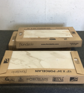 (3) Boxes Of Calacatta Gold Floridatile 12” x 24” Porcelain Tiles