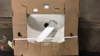 New sink in original packaging