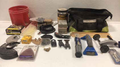 Tool Bag, Cutting and Sanding Tools, Nails, .22 Caliber Bullets, Auger Bit, Heavy Duty Drywall Anchor and more