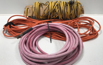 (2) Heavy Duty Extention Cords, (1) Hose