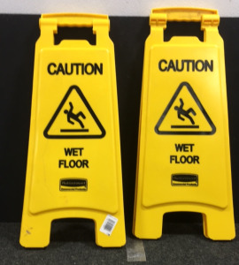 (2) Rubbermaid Commercial Products Caution Wet Floor Signs