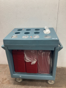 Cambro lunch cart/ w trays