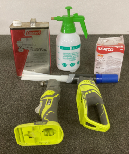 Ryobi Power Tools, Coleman Camp Fuel, Heat Lamp Blub, And More