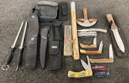 Assorted Knives, Sheaths And Accessories
