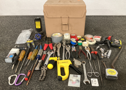 Box Of Assorted Tools And More