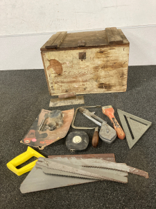 Box of assorted tools