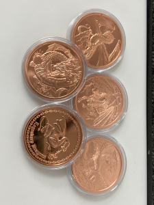 Set of Fine Copper Dragon Coins
