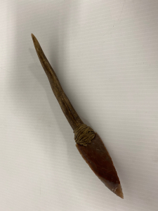 10&rdquo; Long Arrowhead Point Deer Antler Knife