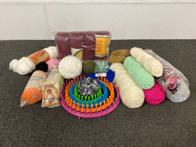 Assorted Yarn and Crafting Materials