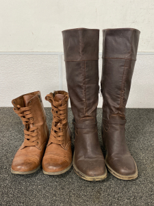 (2) Pairs of Womans Boots Size 7-7.5