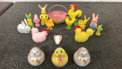 Vintage Tin And Plastic Easter Toys